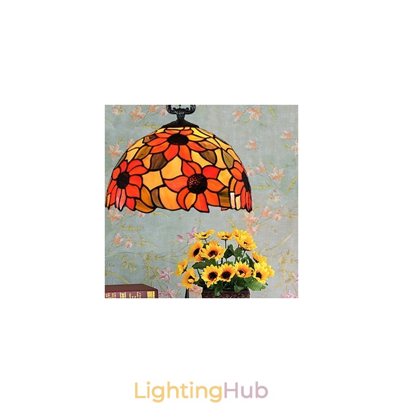 European Rural Creative Arts Stained Glass Chandelier Restoring Ancient Ways Lamp Light