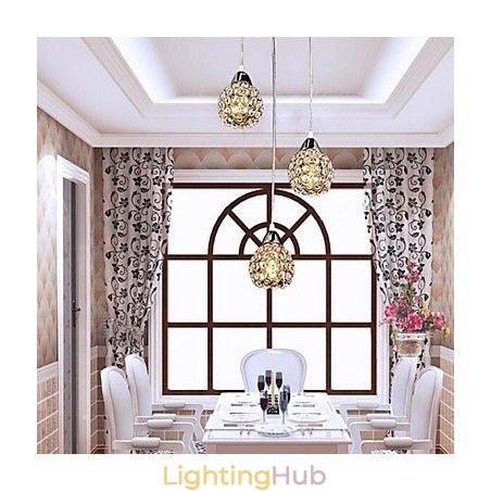 Modern Contemporary Crystal Electroplated Metal Pendant Light Modern Contemporary Crystal Electroplated Metal Pendant Light