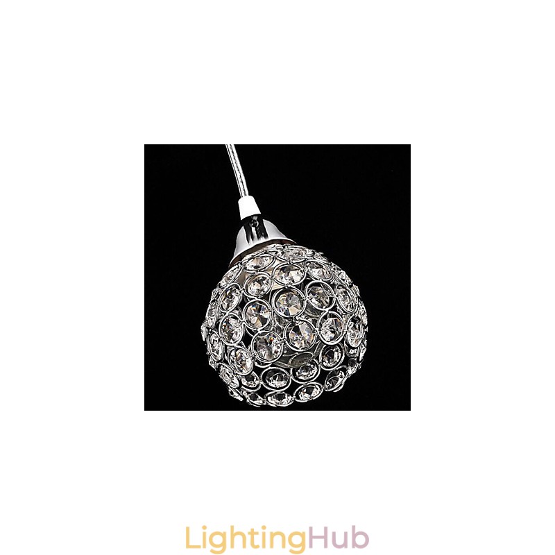 Modern Contemporary Crystal Electroplated Metal Pendant Light