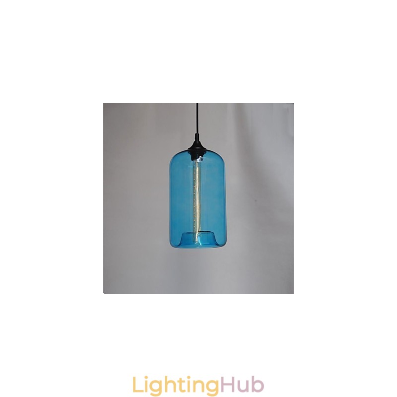 Bottle Design Pendant 1 Light with Transparent Shade