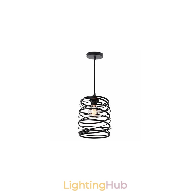 Rustic Lodge Retro Country Mini Style Painting Metal Pendant Light Garage