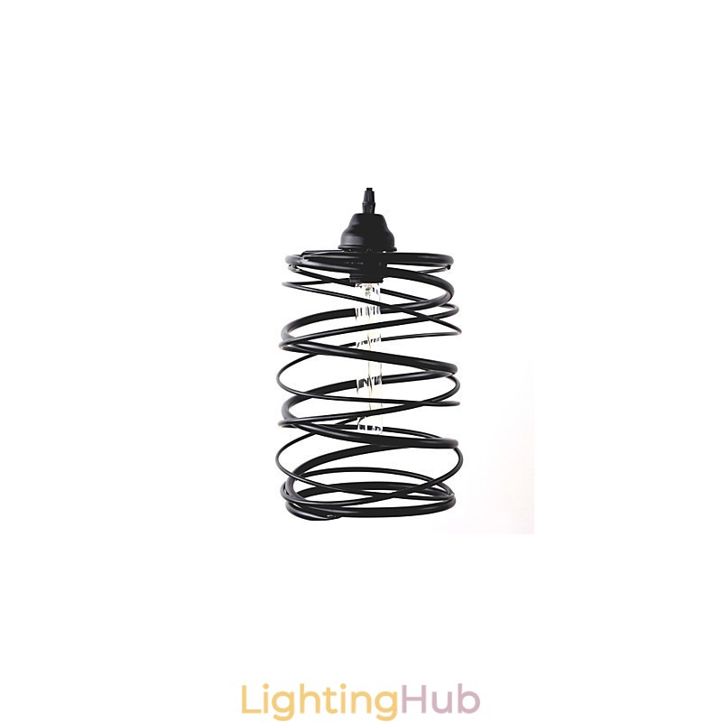 Rustic Lodge Retro Country Mini Style Painting Metal Pendant Light Garage