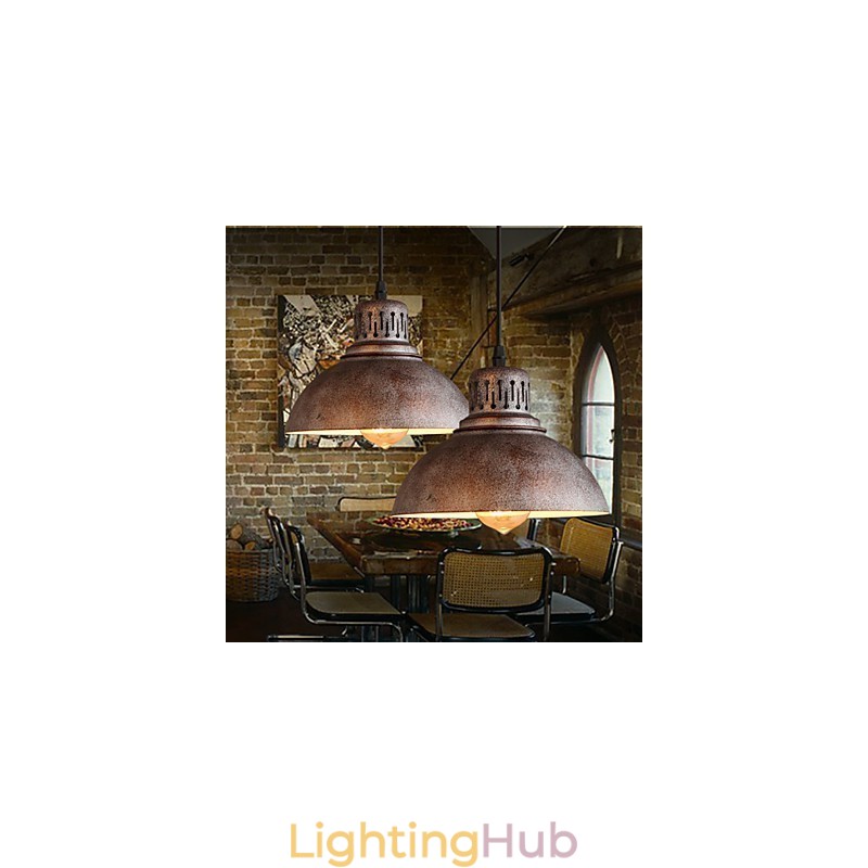 Retro Mini Style Painting Metal Pendant Light Outdoors
