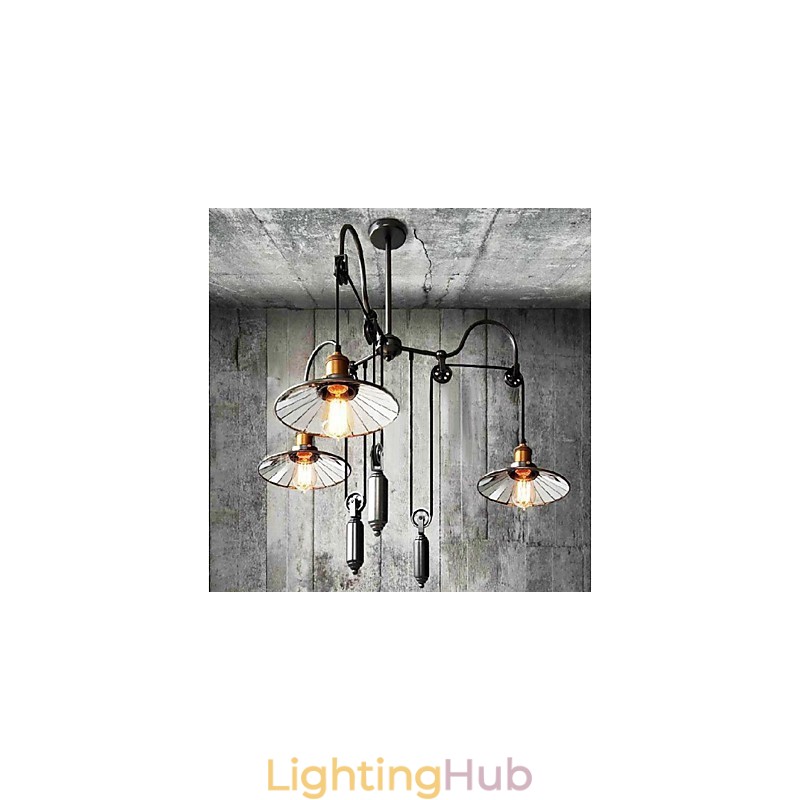 Vintage Country Mini Style Painting Metal Chandelier