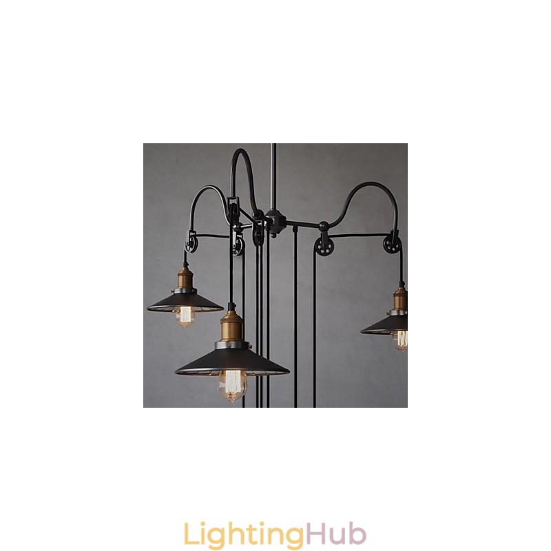 Vintage Country Mini Style Painting Metal Chandelier