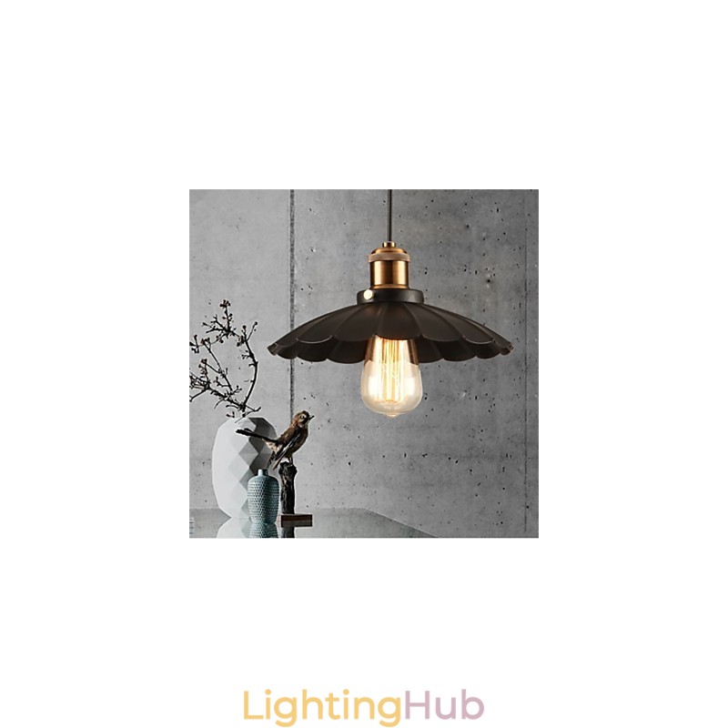 Unique Black Umbrella Vintage Wrought Iron Chandelier