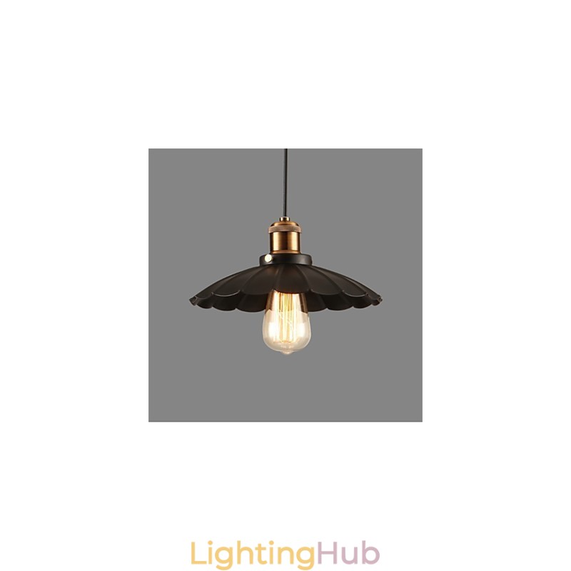 Unique Black Umbrella Vintage Wrought Iron Chandelier