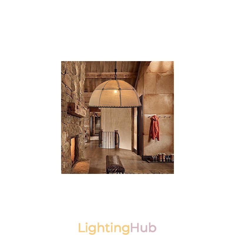 35CM Loft Industrial Wind Straightforward Linen American Country Creative Arts Droplight Lamp
