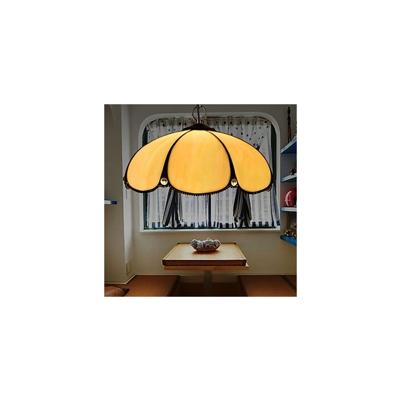 European Rural Creative Arts Stained Glass Chandelier Restoring Ancient Ways Lamp Light