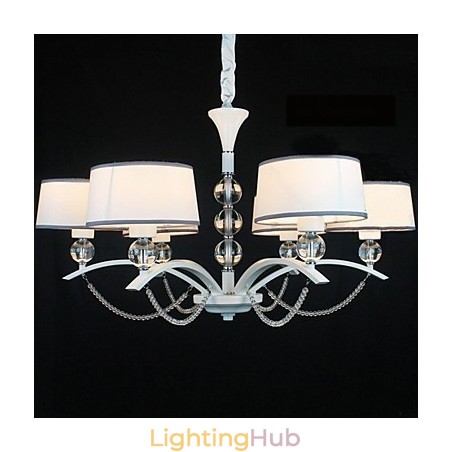 Modern Contemporary Crystal Chrome Fabric Chandelier Modern Contemporary Crystal Chrome Fabric Chandelier