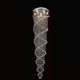 Ceiling Chandelier Lights Pendant Light Lighting Fixtures with K9 Crystal Double Spiral D70CM H300CM