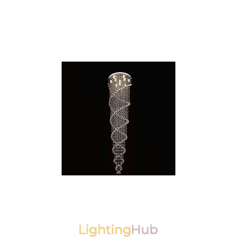 Ceiling Chandelier Lights Pendant Light Lighting Fixtures with K9 Crystal Double Spiral D70CM H300CM