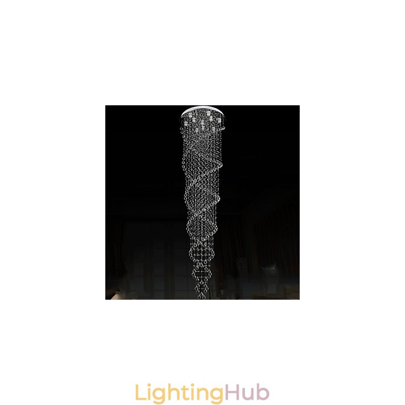 Ceiling Chandelier Lights Pendant Light Lighting Fixtures with K9 Crystal Double Spiral D70CM H300CM