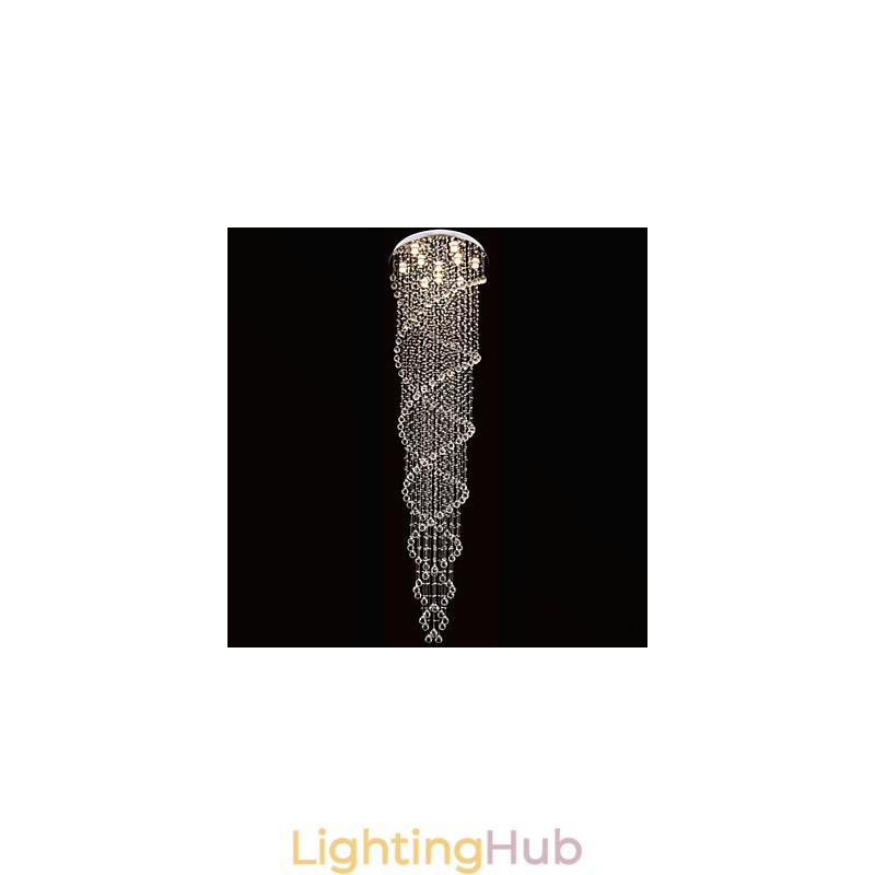 Ceiling Chandelier Lights Pendant Light Lighting Fixtures with K9 Crystal Double Spiral D70CM H300CM