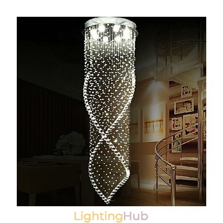 Crystal Chandelier Pendant Lighting Hanging Ceiling Lamps Fixtures with Clear K9 Crystal and Silver Canopy Crystal Chandelier Pendant Lighting Hanging Ceiling Lamps Fixtures with Clear K9 Crystal and Silver Canopy