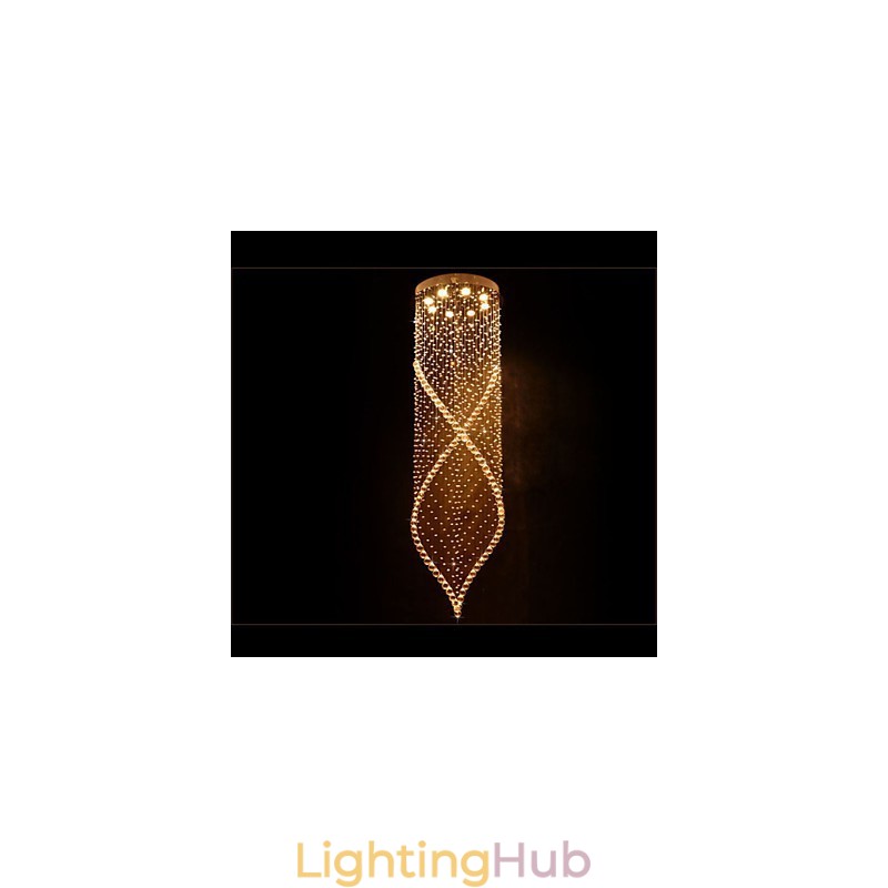 Crystal Chandelier Pendant Lighting Hanging Ceiling Lamps Fixtures with Clear K9 Crystal and Silver Canopy