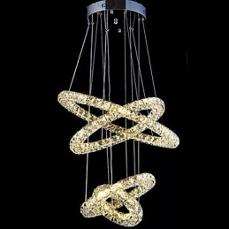Crystal Ring Pendant Light Modern Ceiling Chandelier Lighting Lamp Fixtures with