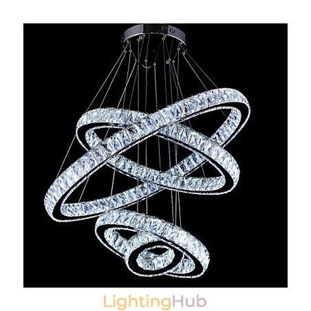 Crystal Pendant Light Ceiling Lamp Chandelier Lighting Fixtures with 4 Rings Crystal Pendant Light Ceiling Lamp Chandelier Lighting Fixtures with 4 Rings