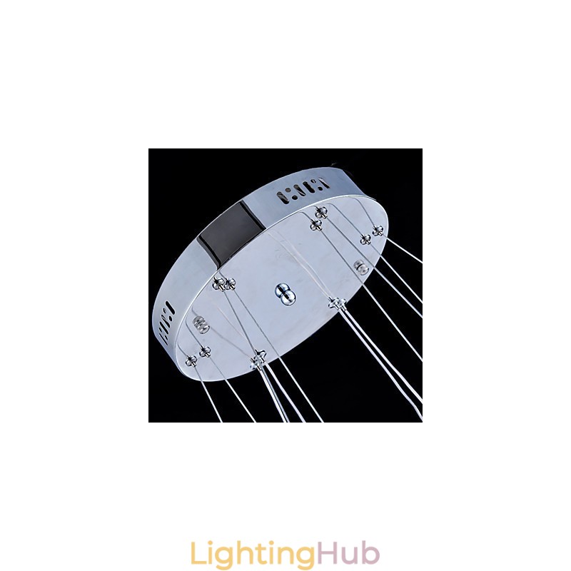 Crystal Pendant Light Ceiling Lamp Chandelier Lighting Fixtures with 4 Rings