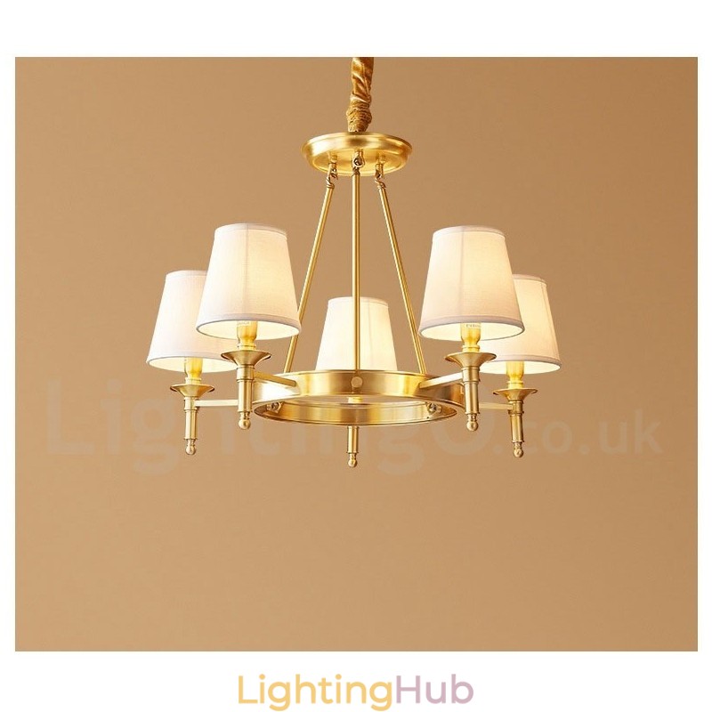 Pure Brass Round Chandelier Pendant Light Traditional Classic