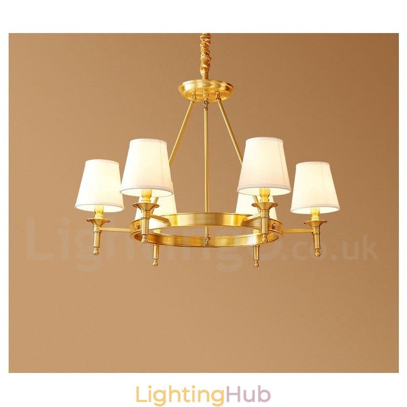 Pure Brass Round Chandelier Pendant Light Traditional Classic