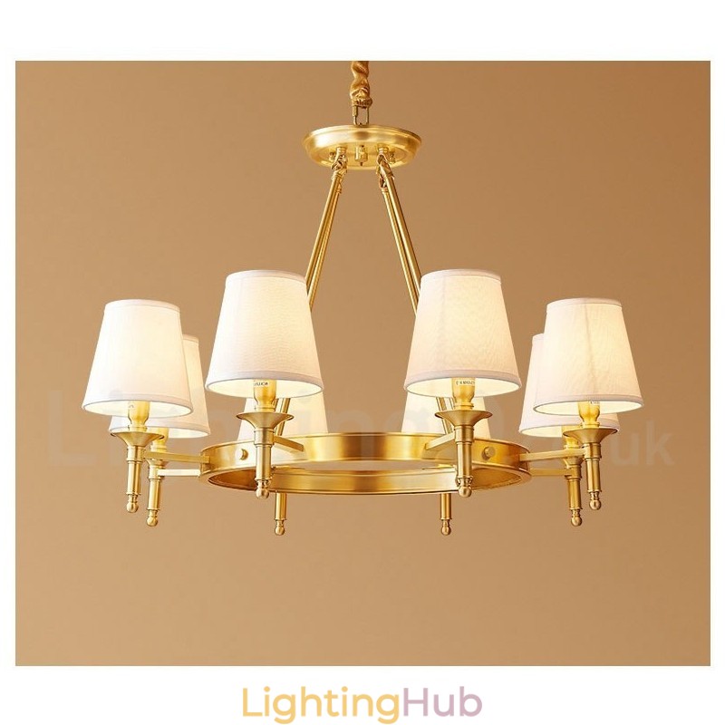 Pure Brass Round Chandelier Pendant Light Traditional Classic