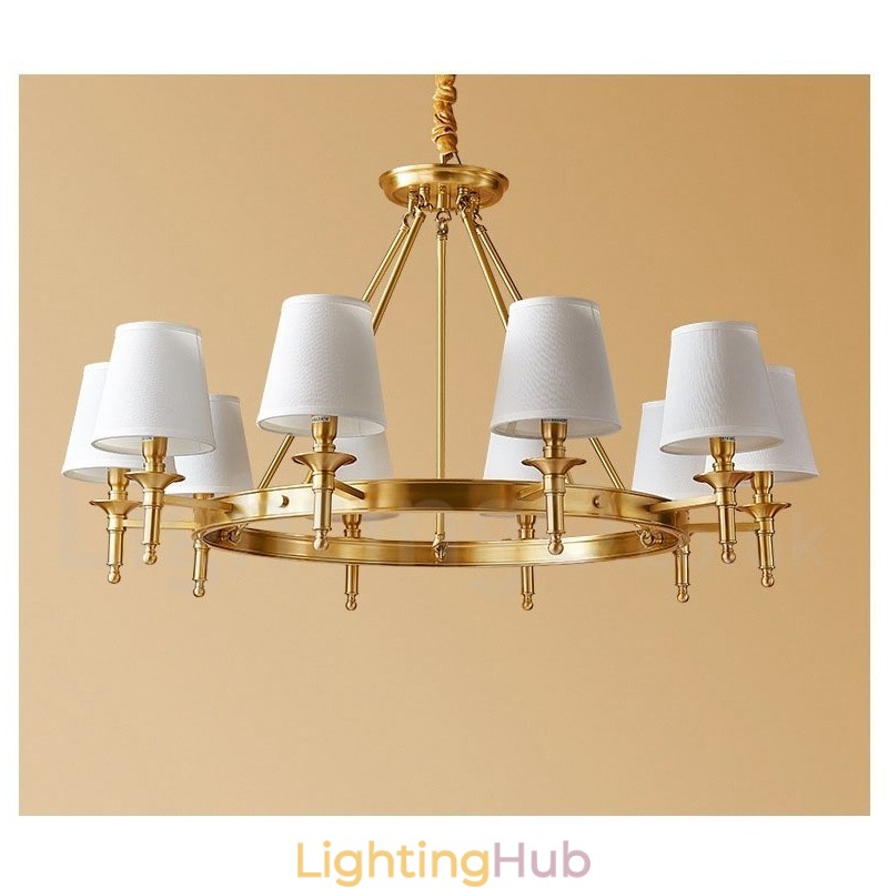 Pure Brass Round Chandelier Pendant Light Traditional Classic