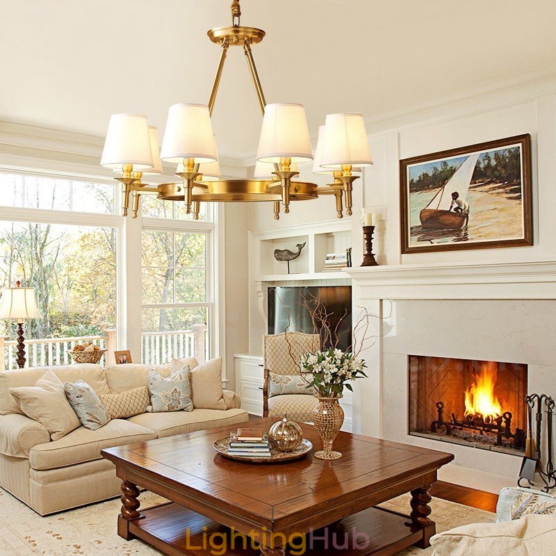 Pure Brass Round Chandelier Pendant Light Traditional Classic