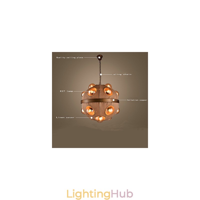 Country Painting Metal Chandelier Pendant LightBedroom