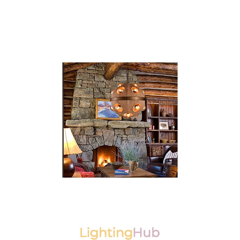 Country Painting Metal Chandelier Pendant LightBedroom