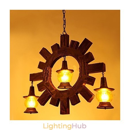 Antique Wood Chandelier American Country Iiving lamp lamp Antique Wood Chandelier American Country Iiving lamp lamp