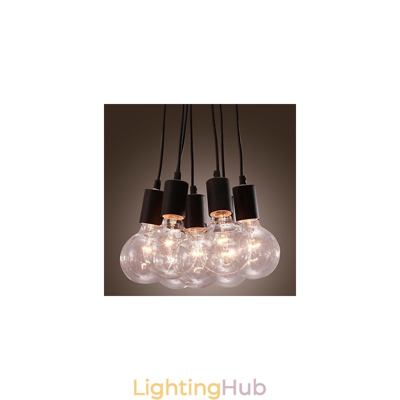 Modern Home 7 Head Edison Bulb Light Loft Glass Ball Pendant Light