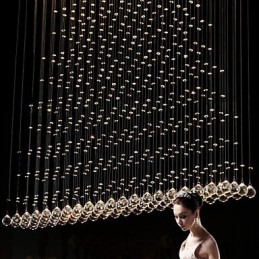 K9 Crystal Pendant Lamp Hanging Wire Chandelier Lighting Ceiling Light Indoor Café