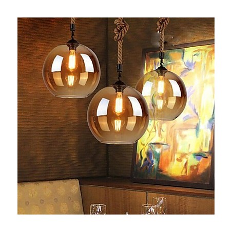 Loft American Rope Retro Lighting Lights Glass Pendant Light Loft American Rope Retro Lighting Lights Glass Pendant Light