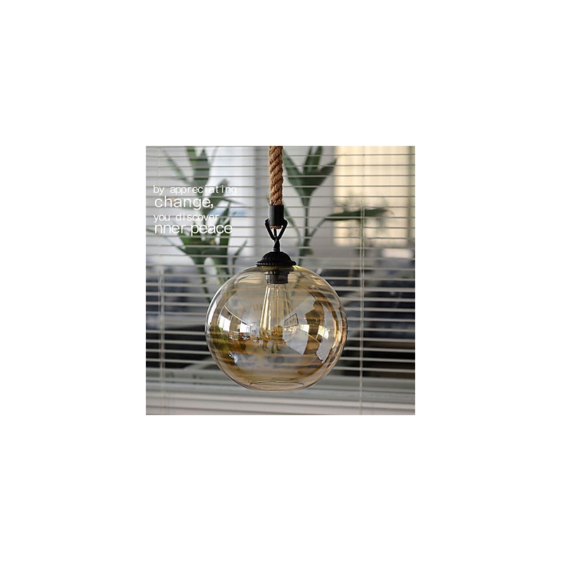 Loft American Rope Retro Lighting Lights Glass Pendant Light
