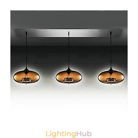 3 Light Modern Glass Pendant Light in Brown Bubble Design 3 Light Modern Glass Pendant Light in Brown Bubble Design