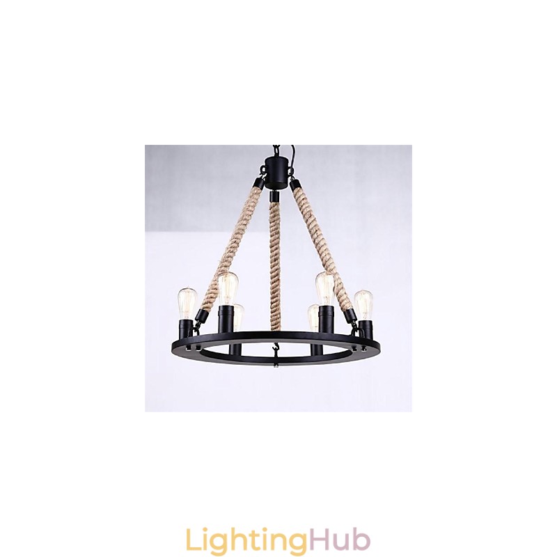 Pendant Light 6 Lights Country Style Wrought Iron