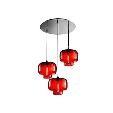 Modern Glass Pendant Light with 3 Lights in Transparent Bottle Design Modern Glass Pendant Light with 3 Lights in Transparent Bottle Design