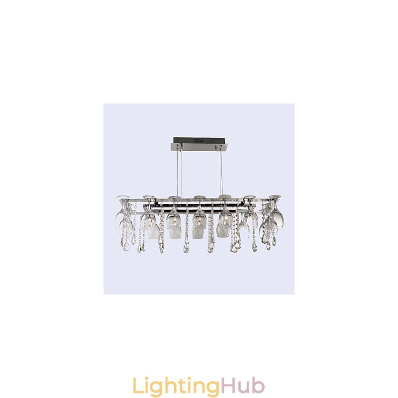 Modern Contemporary Traditional Classic Crystal Chrome Metal Pendant Light