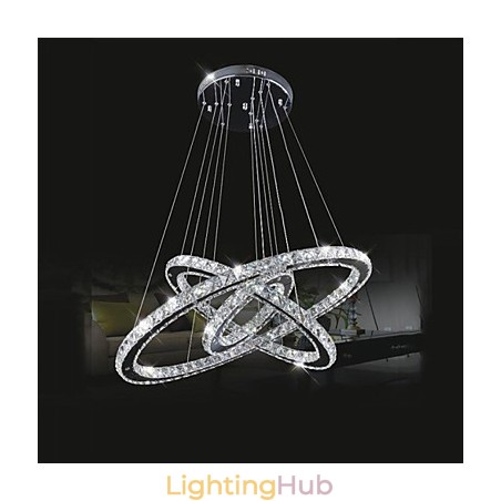 Dimmable Circular Pendant Chandelier Lighting Fixtures with K9 Crystal Warm and Cool White with Remote Control Dimmable Circular Pendant Chandelier Lighting Fixtures with K9 Crystal Warm and Cool White with Remote Control