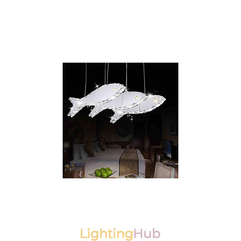 Modern Contemporary Crystal Metal Pendant Light