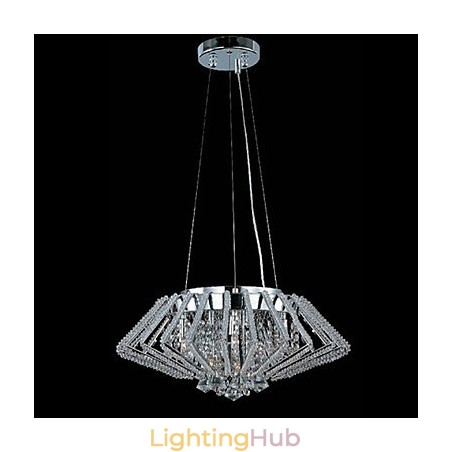 Diamond Shaped Stainless Steel Crystal Pendant Light with 9 Lights Diamond Shaped Stainless Steel Crystal Pendant Light with 9 Lights