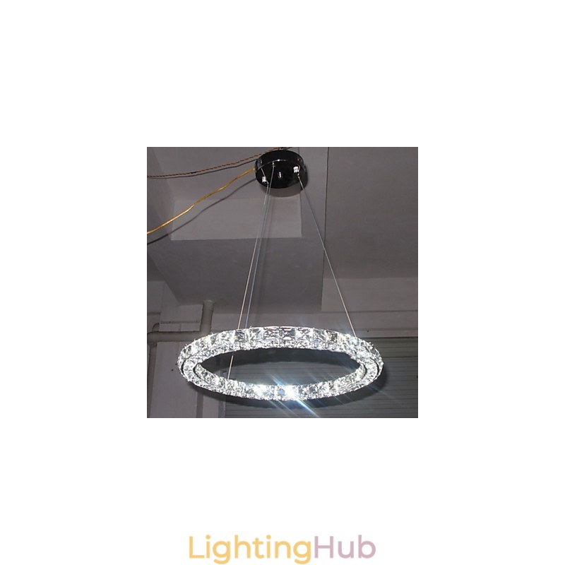 Crystal Pendant Lighting Modern Single D40CM Three Sides K9 Crystal Indoor Ceiling Lights Lamp Fixtures