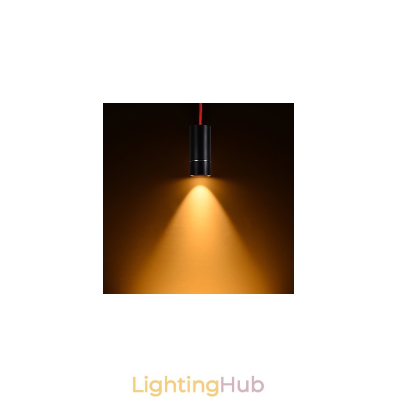 1 Light Mini Pendant light Black Anodized with Aluminium