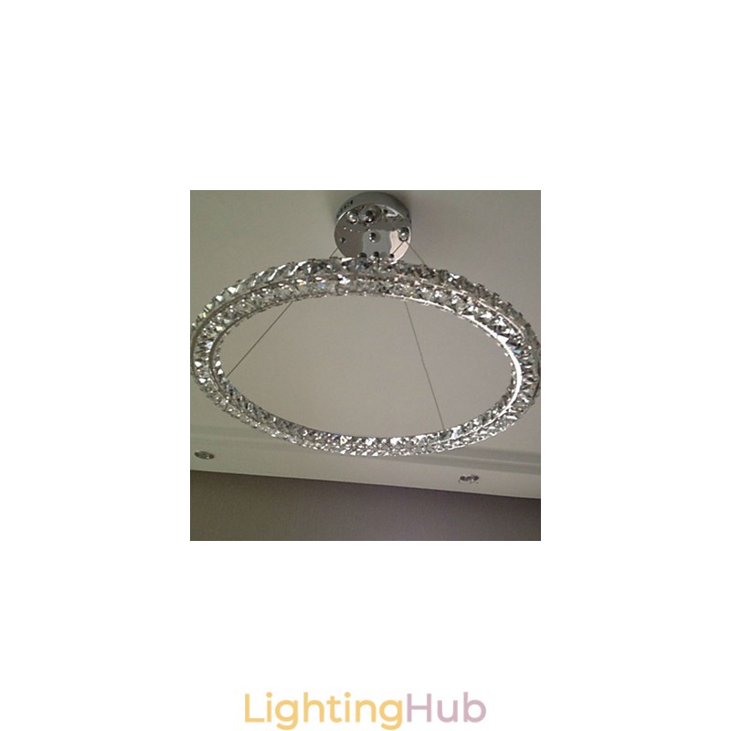 Crystal Pendant Lighting Modern Single D40CM Three Sides K9 Crystal Indoor Ceiling Lights Lamp Fixtures