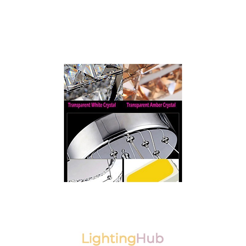Pendant Lighting Chandelier Light Transparent OR Amber K9 Crystal Double Heart shaped Ceiling Lamps Lights