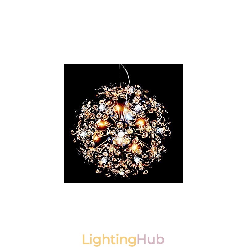 Modern Contemporary Chrome Crystal Pendant Light