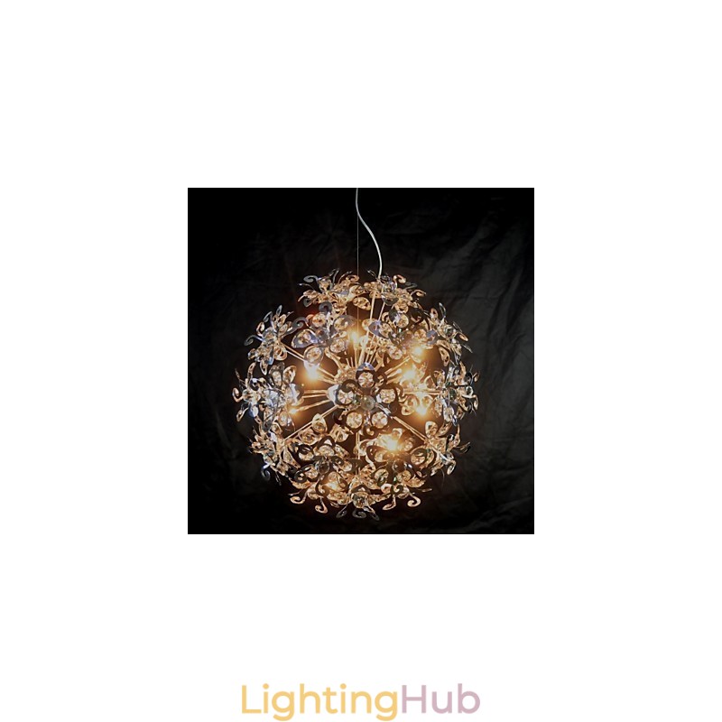 Modern Contemporary Chrome Crystal Pendant Light
