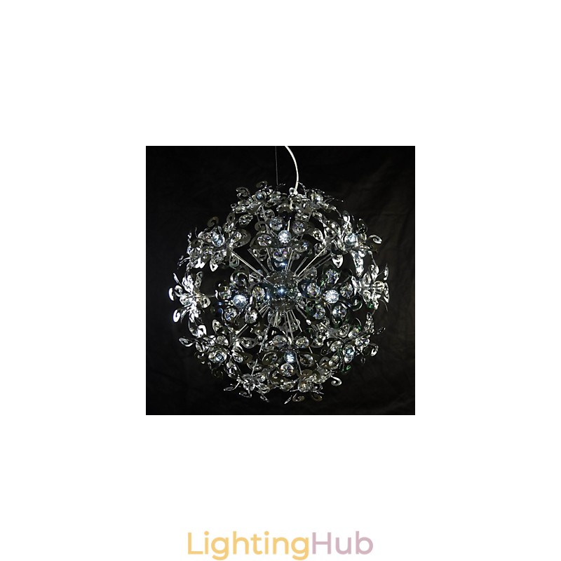 Modern Contemporary Chrome Crystal Pendant Light