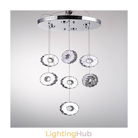 Modern High Grade Seven Ring 7 Lights Stainless Steel Crystal Chandelier Modern High Grade Seven Ring 7 Lights Stainless Steel Crystal Chandelier